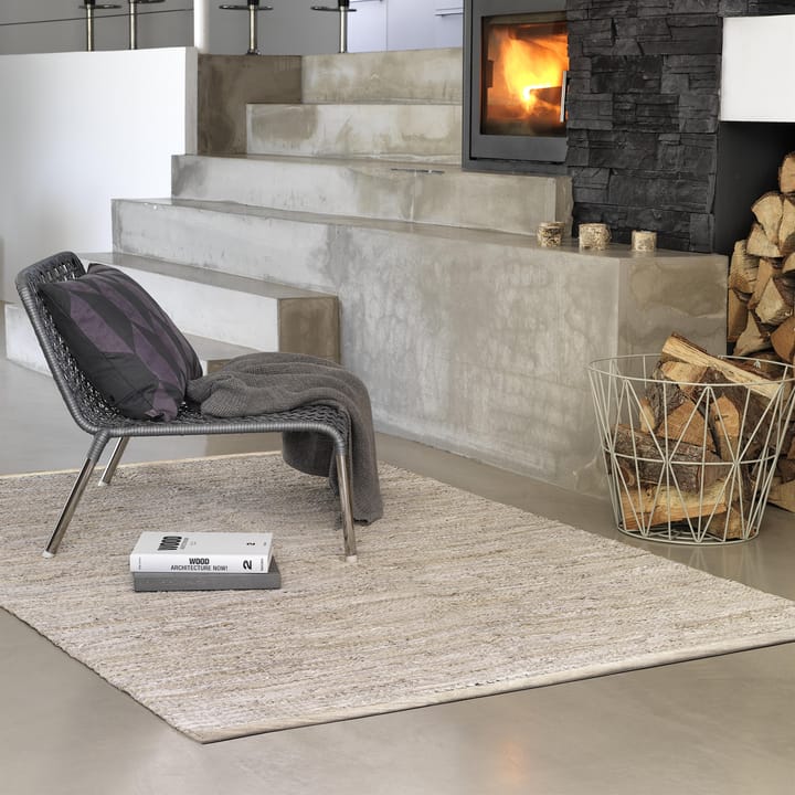 Leather Teppich 140 x 200cm - Beige - Rug Solid