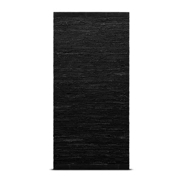 Leather Teppich 140 x 200cm - Black (schwarz) - Rug Solid