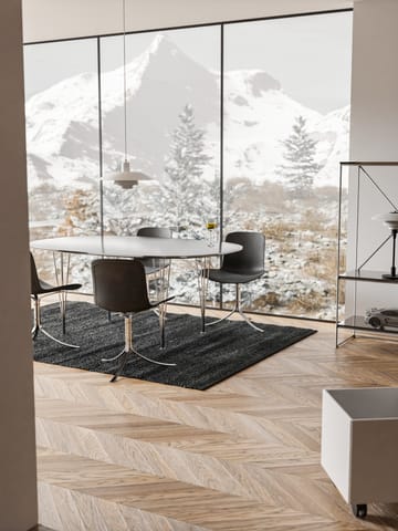Leather Teppich 140 x 200cm - Black (schwarz) - Rug Solid