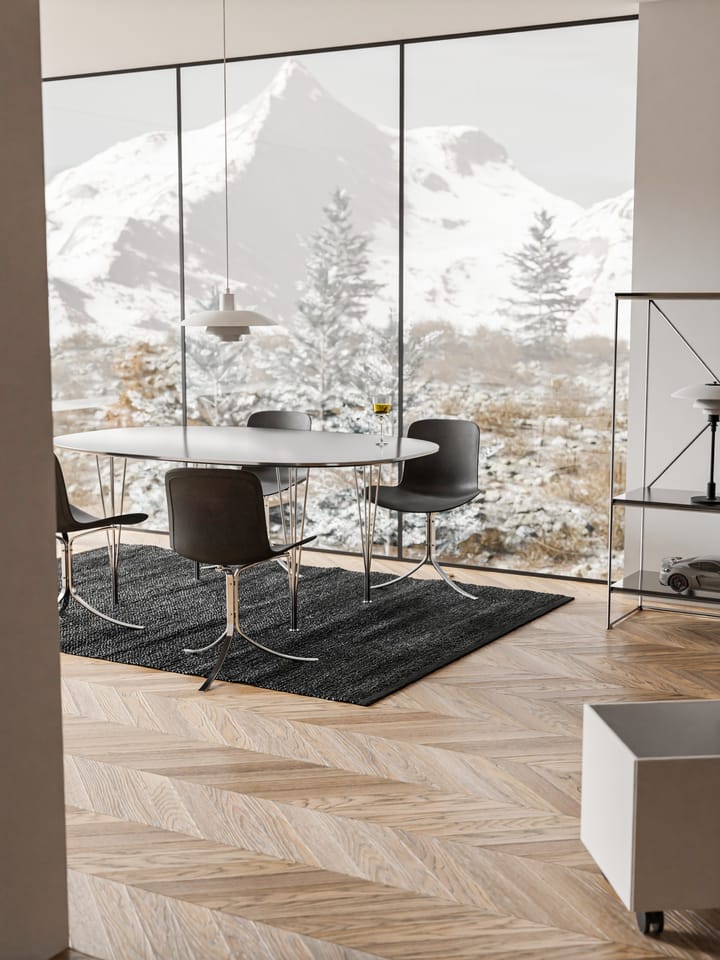 Leather Teppich 140 x 200cm, Black (schwarz) Rug Solid
