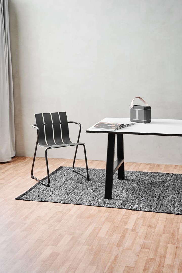 Leather Teppich 140 x 200cm - Dark grey (dunkelgrau) - Rug Solid