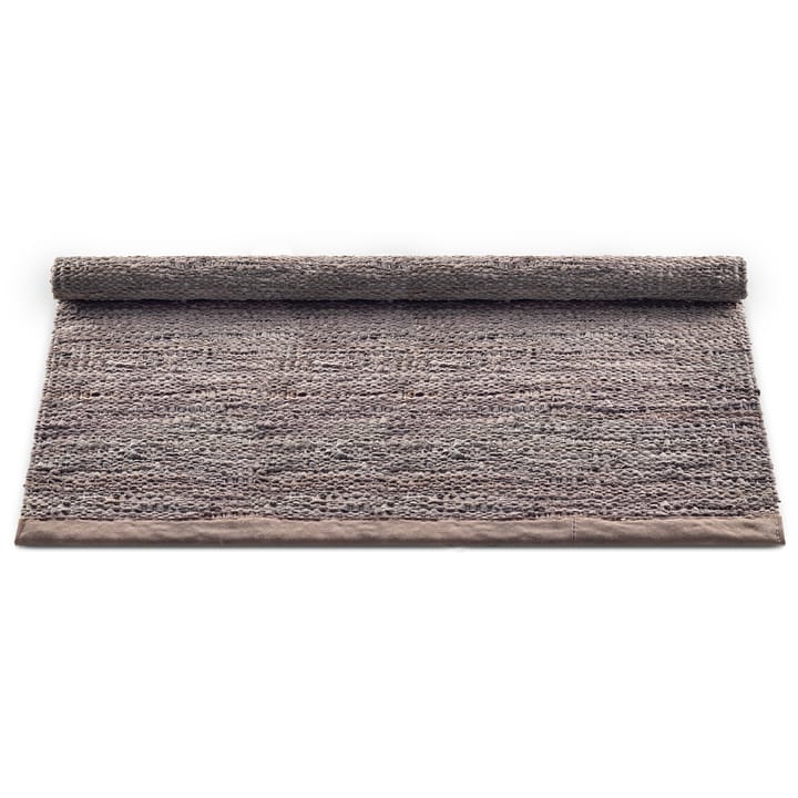 Leather Teppich 140 x 200cm, Wood (braun) Rug Solid