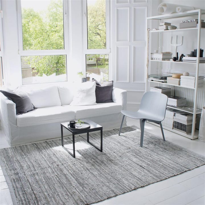 Leather Teppich 170 x 240cm, Light grey (hellgrau) Rug Solid