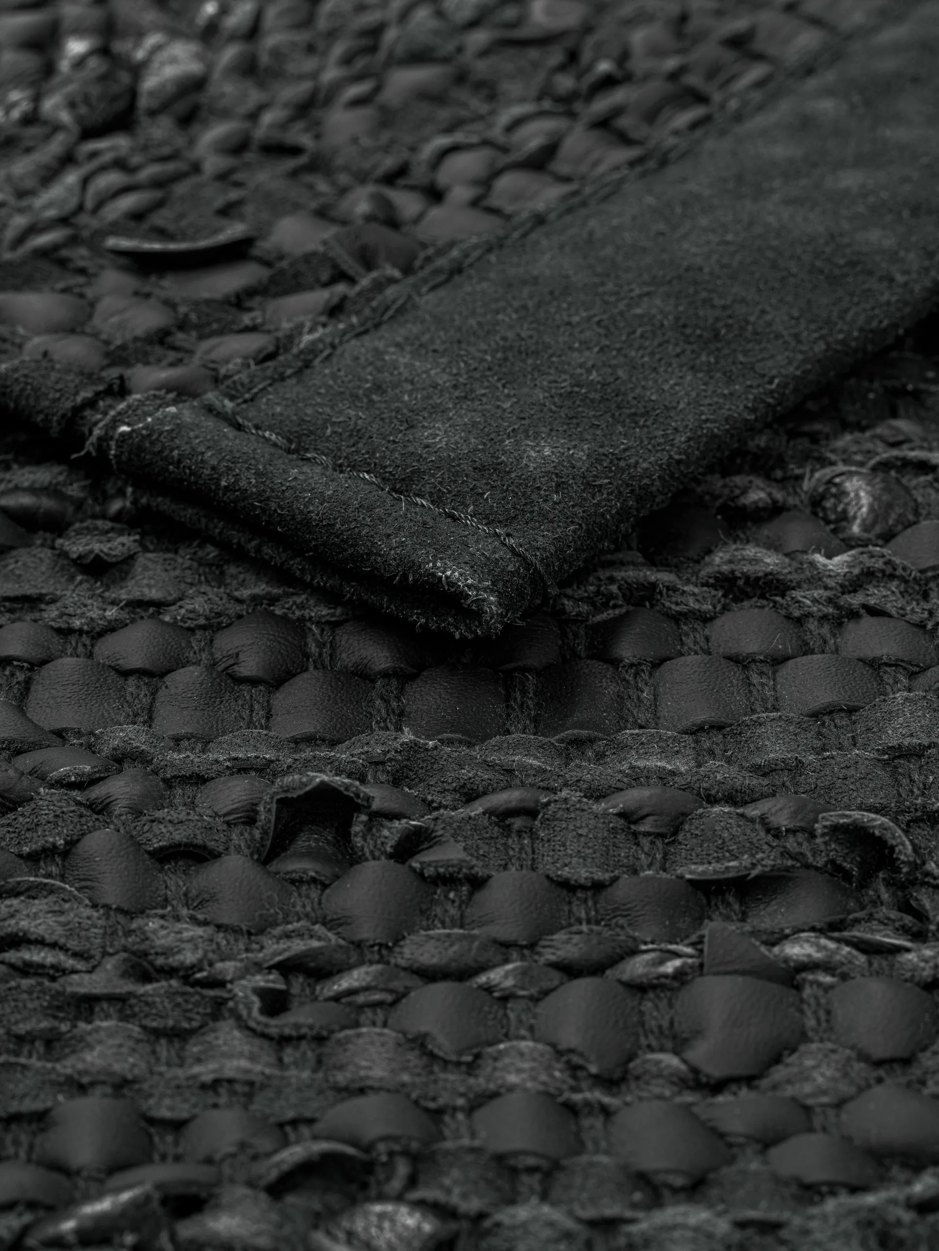 Leather Teppich 200 x 300cm, Dark grey (dunkelgrau) Rug Solid