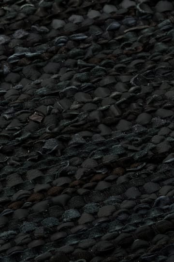 Leather Teppich 60 x 90cm - Black (schwarz) - Rug Solid
