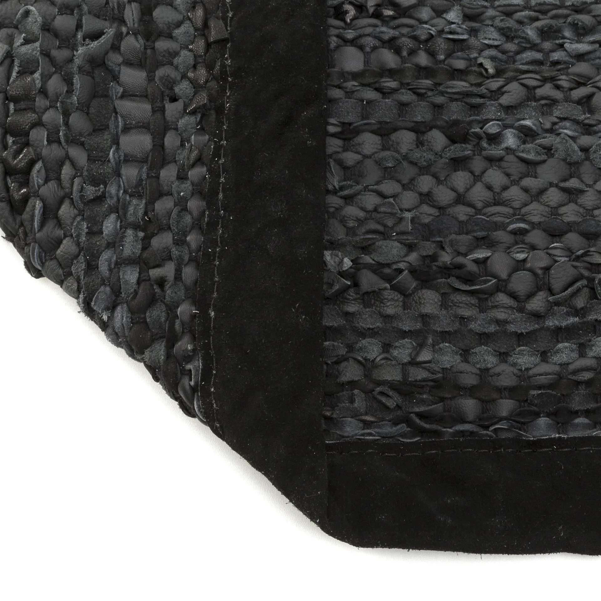 Leather Teppich 60 x 90cm, Black (schwarz) Rug Solid
