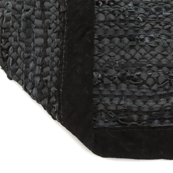 Leather Teppich 65 x 135cm - Black (schwarz) - Rug Solid