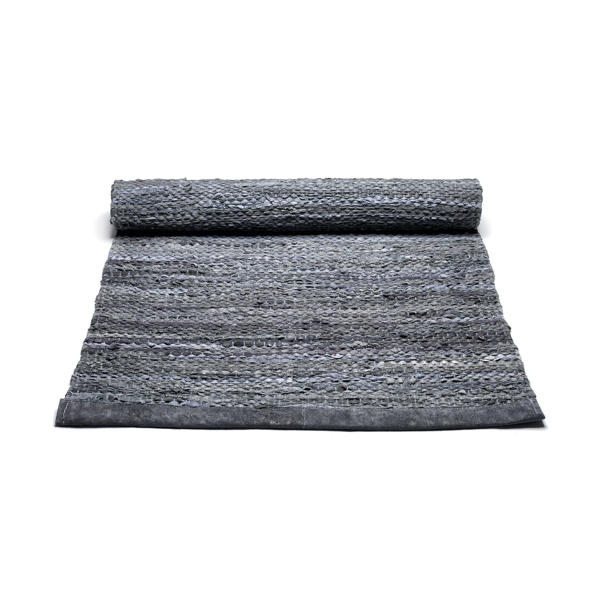 Leather Teppich 65 x 135cm, Dark grey (dunkelgrau) Rug Solid