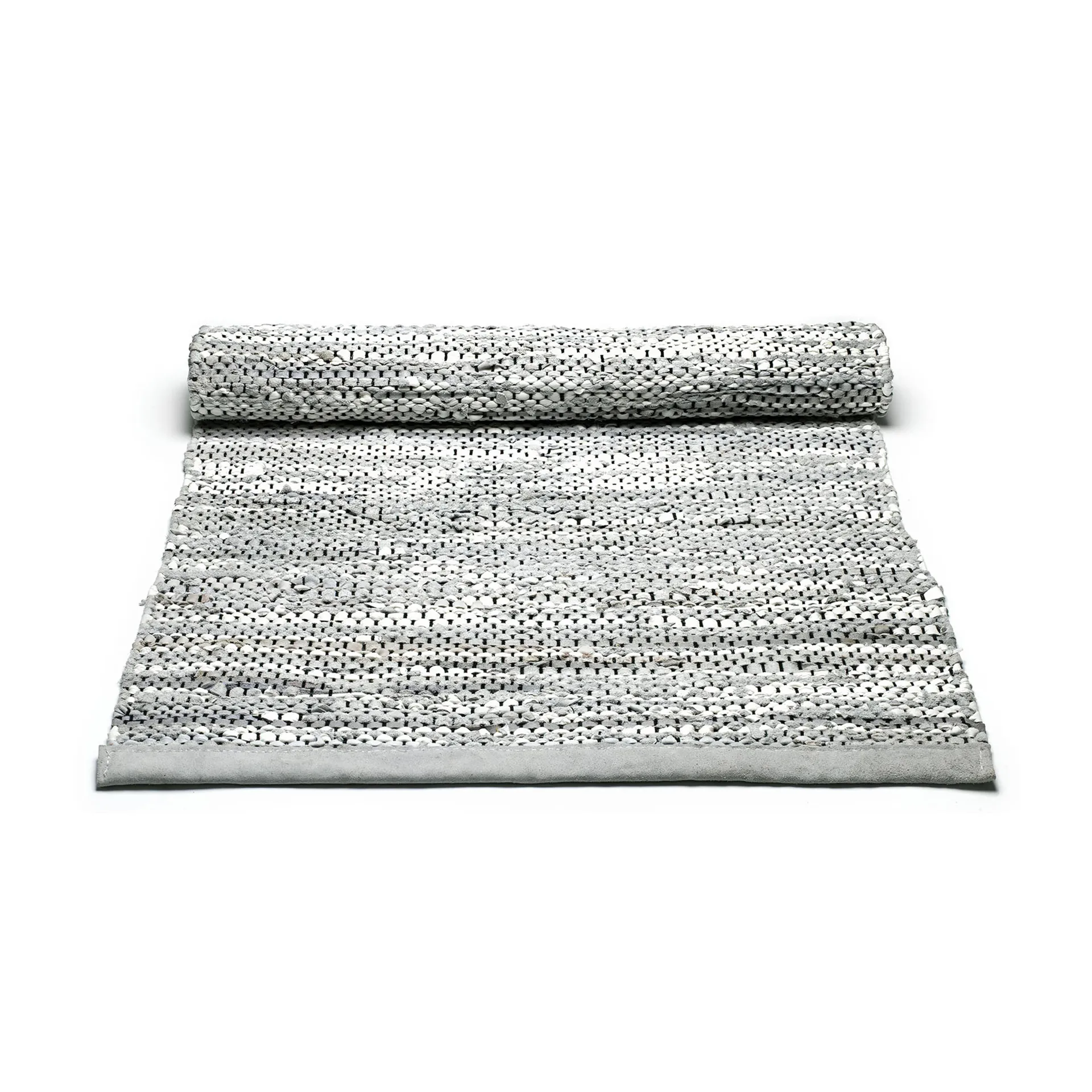 Leather Teppich 65 x 135cm, Light grey (hellgrau) Rug Solid
