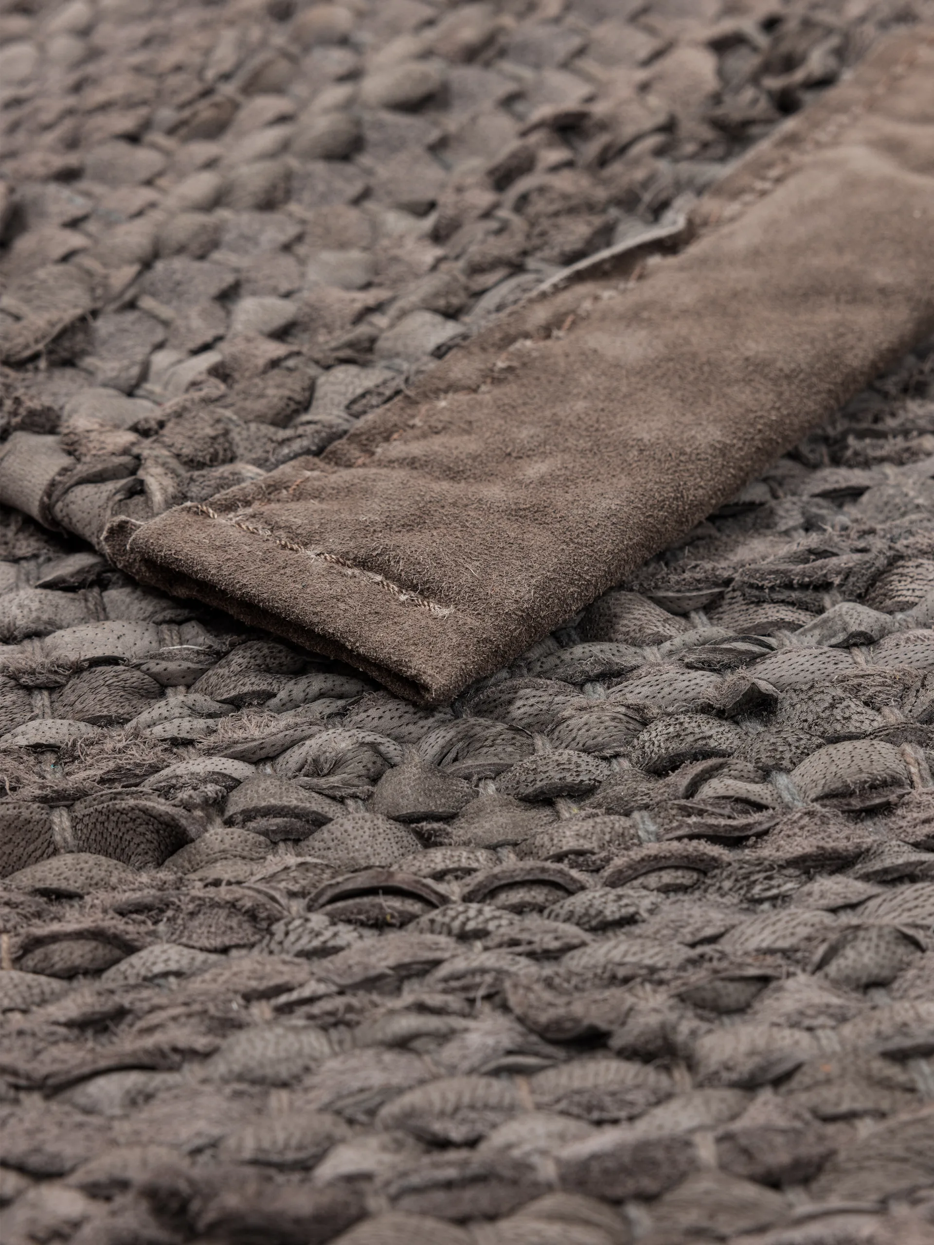 Leather Teppich 65 x 135cm, Wood (braun) Rug Solid