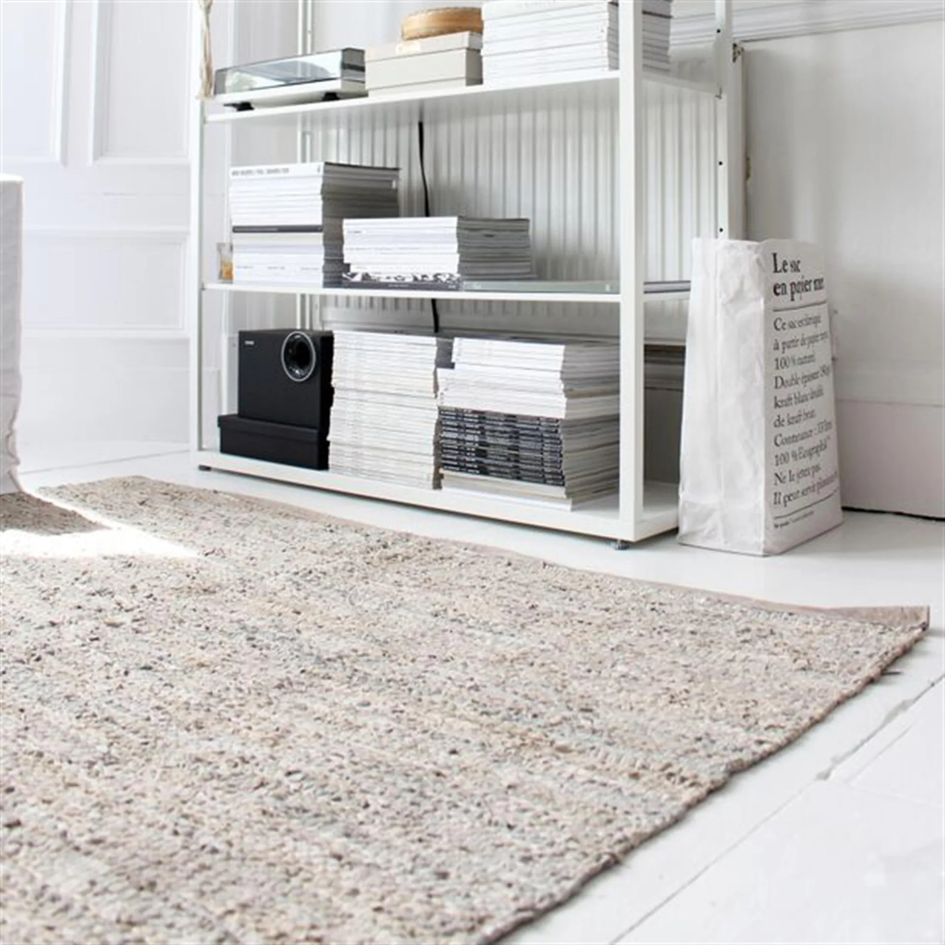 Leather Teppich 75 x 200cm, Beige Rug Solid