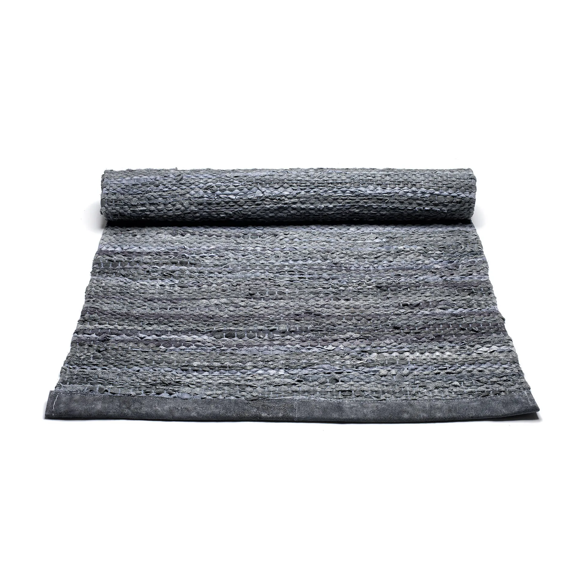 Leather Teppich 75 x 200cm, Dark grey (dunkelgrau) Rug Solid