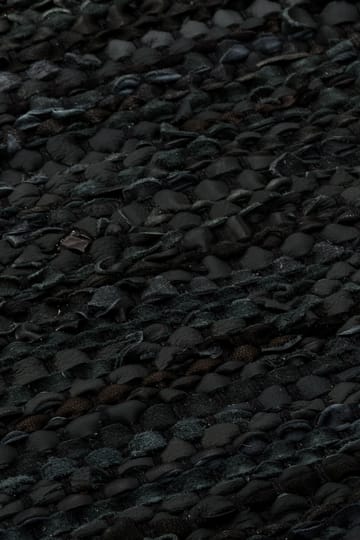 Leather Teppich 75 x 300cm - Black (schwarz) - Rug Solid