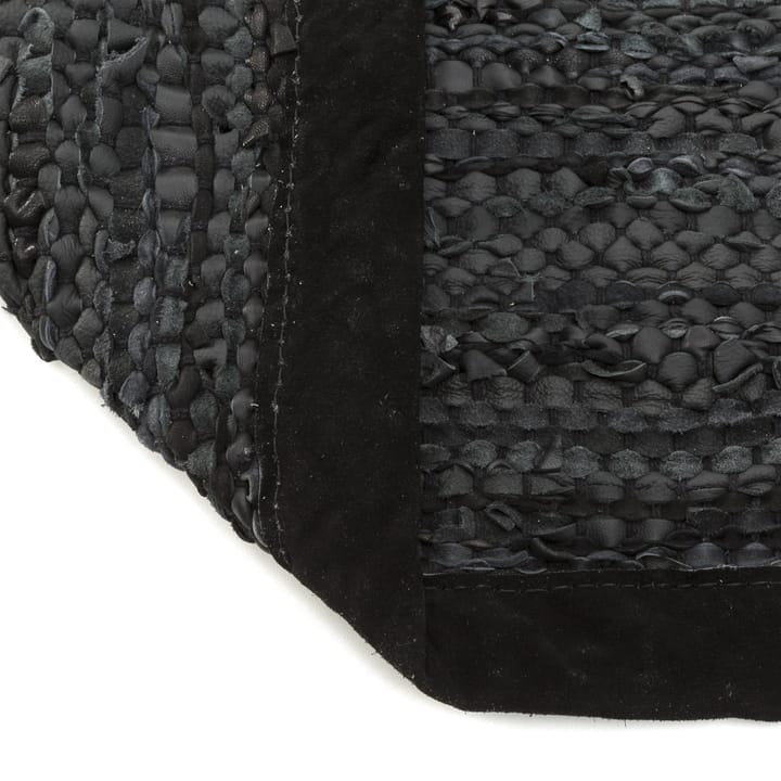 Leather Teppich 75 x 300cm, Black (schwarz) Rug Solid