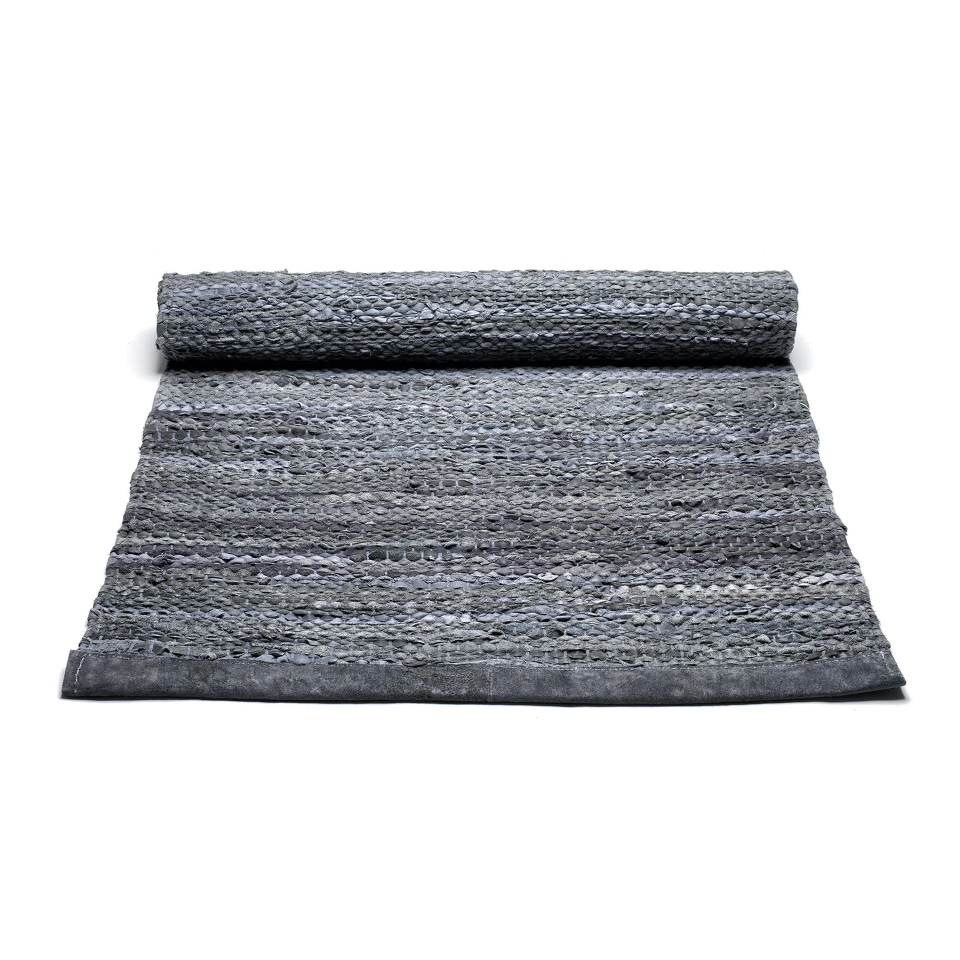 Leather Teppich 75 x 300cm, Dark grey (dunkelgrau) Rug Solid