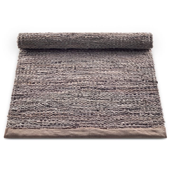 Leather Teppich 75 x 300cm, Wood (braun) Rug Solid