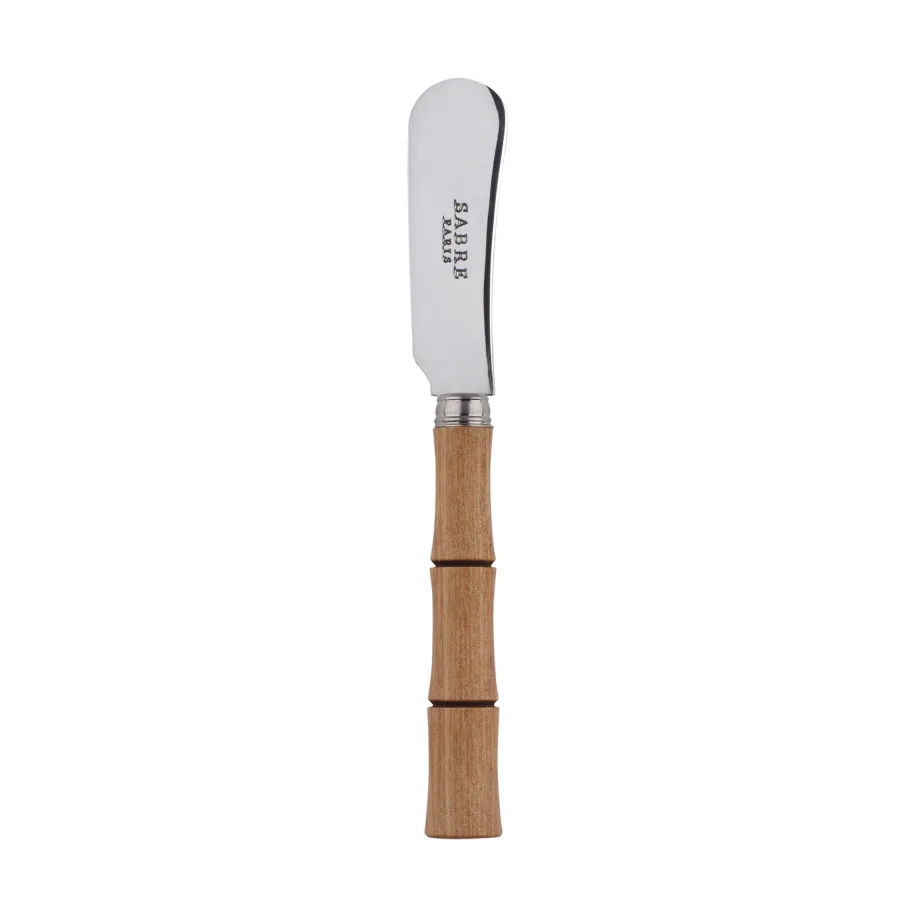 Bamboo shape Buttermesser 14 cm, Light wood laminated SABRE Paris
