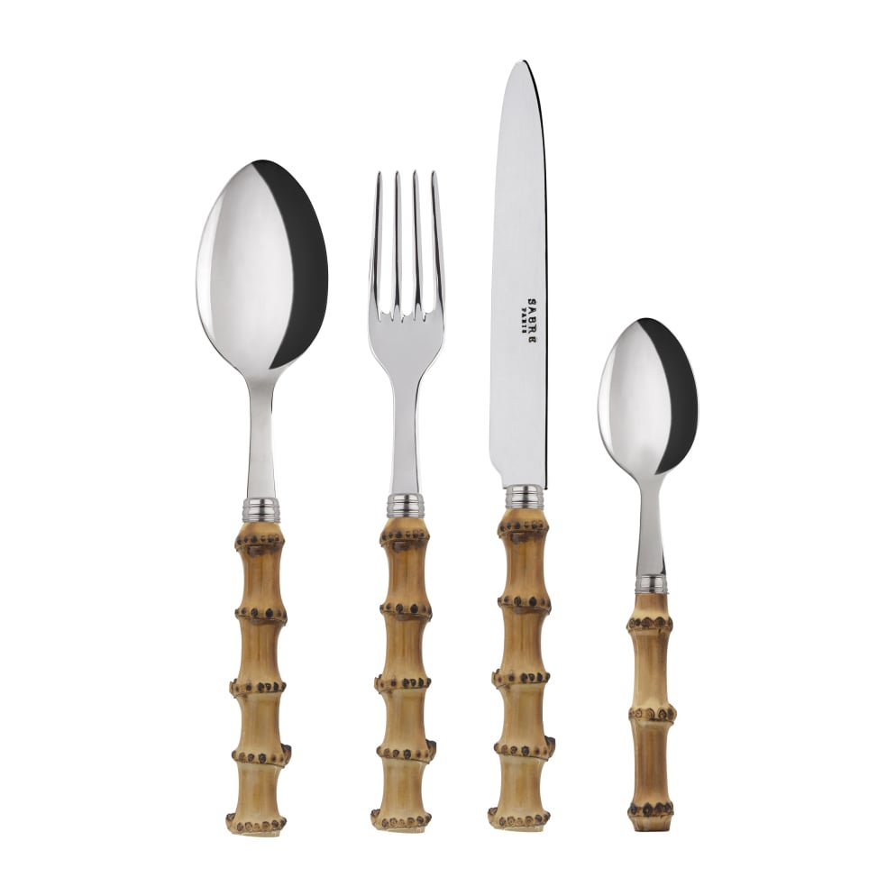 SABRE Paris Panda Besteckset 24 Teile Edelstahl-Bambus