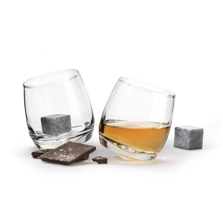 Club Whiskyglas mit Whiskysteinen Geschenkset - 2 Gläser + 2 Steine - Sagaform