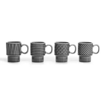 Coffee & More Espressotasse 4er Pack - Grau - Sagaform