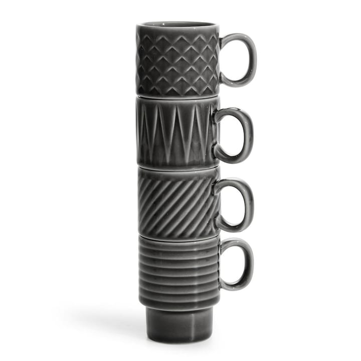 Coffee & More Espressotasse 4er Pack - Grau - Sagaform