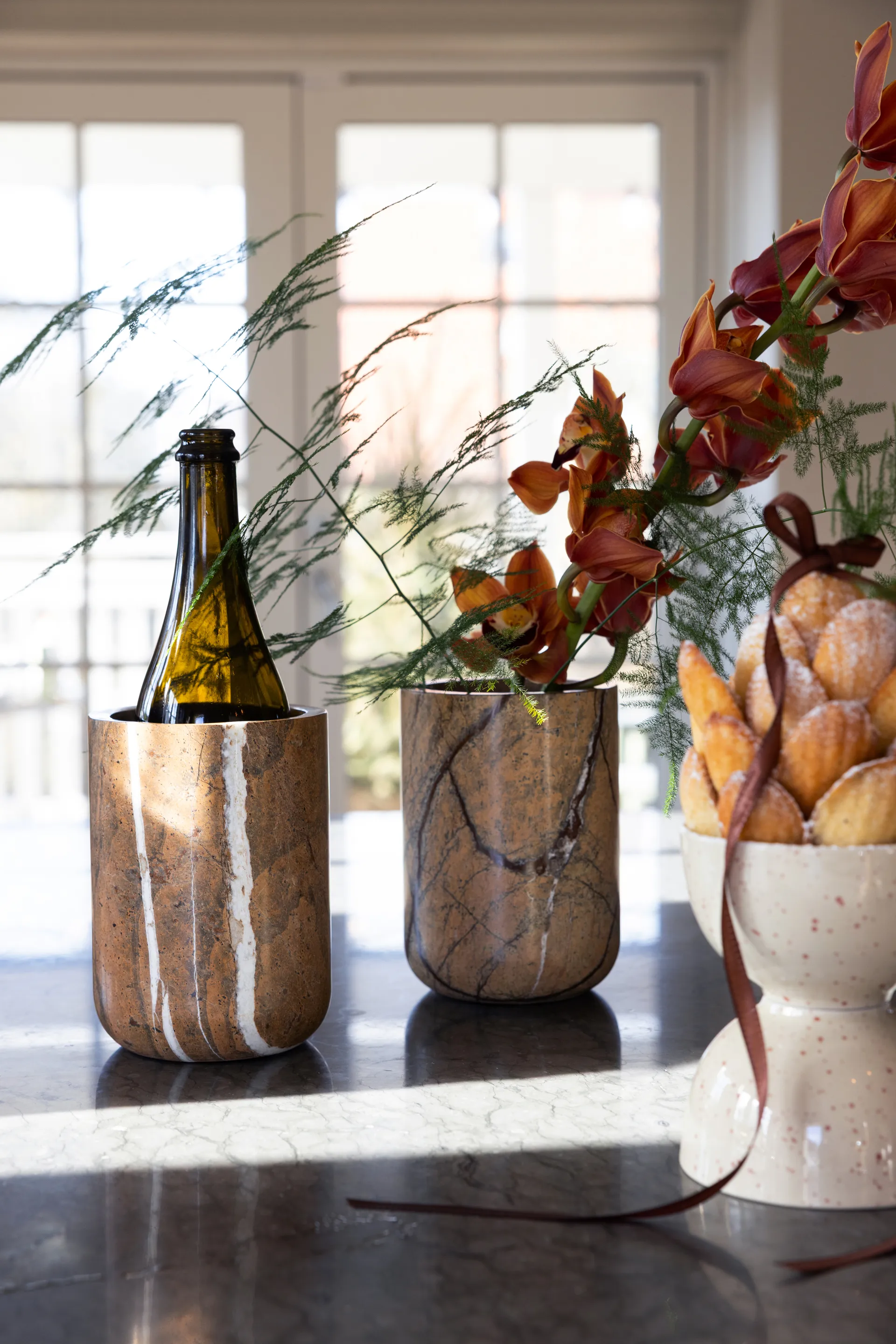 Ditte Schale 2er-Pack, Beige-Weinrot Sagaform