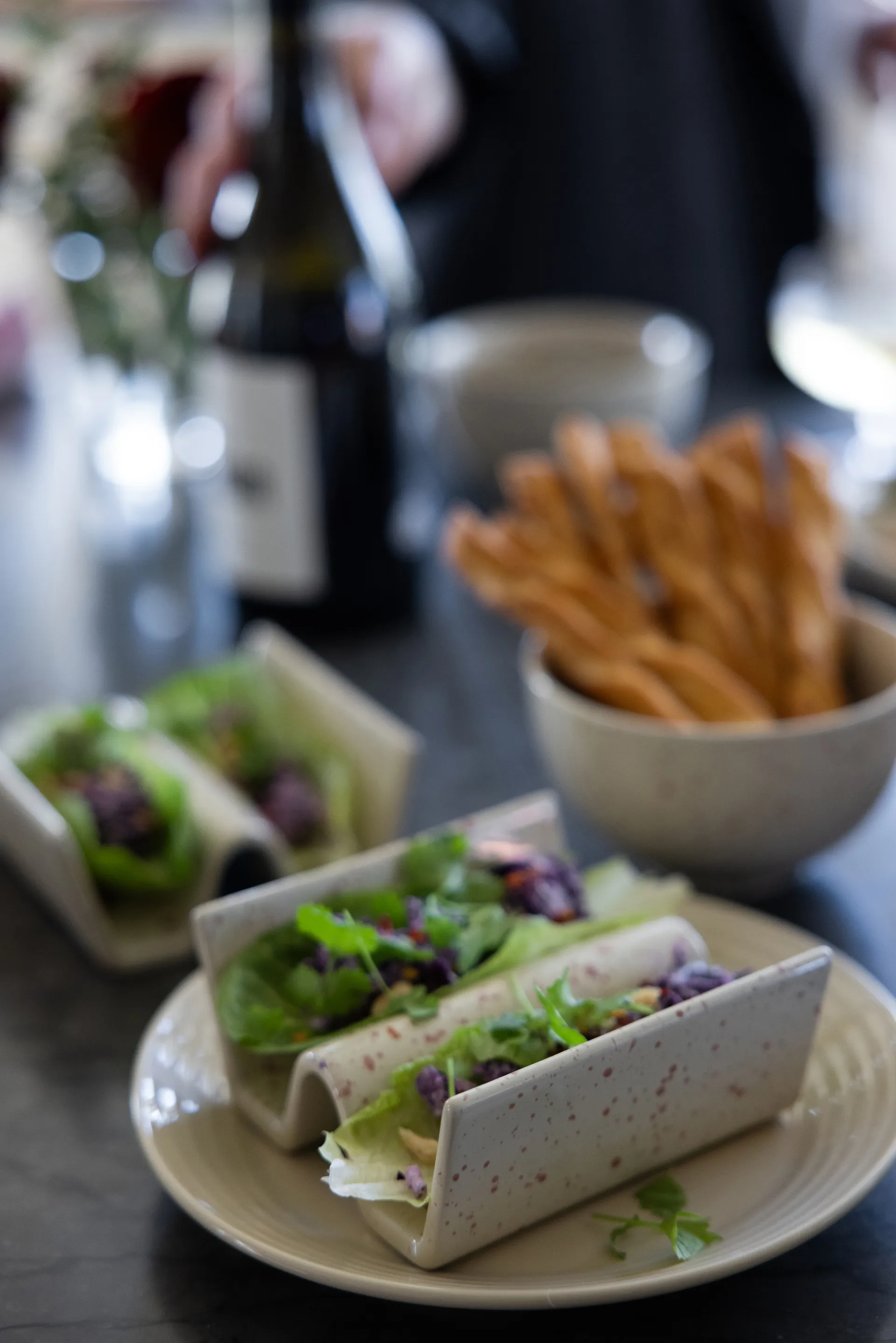 Ditte Taco Halter 2er-Pack, Beige-Weinrot Sagaform