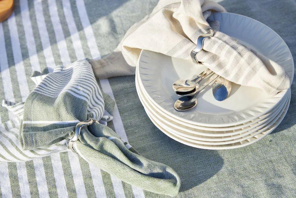 Ella Hamam Stoffserviette 4er Pack, Beige Sagaform