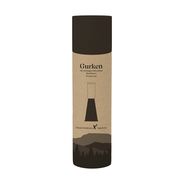 Gurken Salz- und Pfeffermühle mittel 20,5 cm, Schwarz-braun Sagaform
