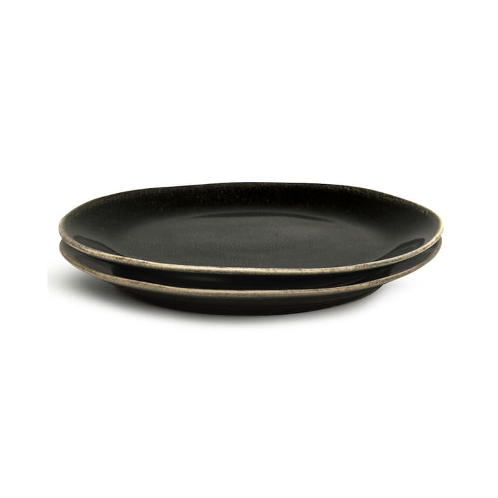 Nature kleiner Teller 2er Pack - Schwarz - Sagaform