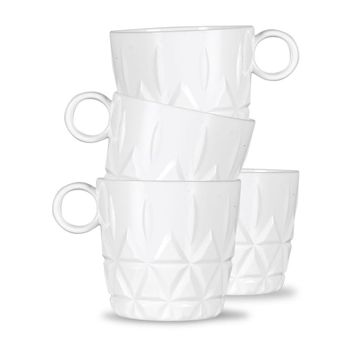 Picknick Kaffeetasse 4er Pack - Weiß - Sagaform