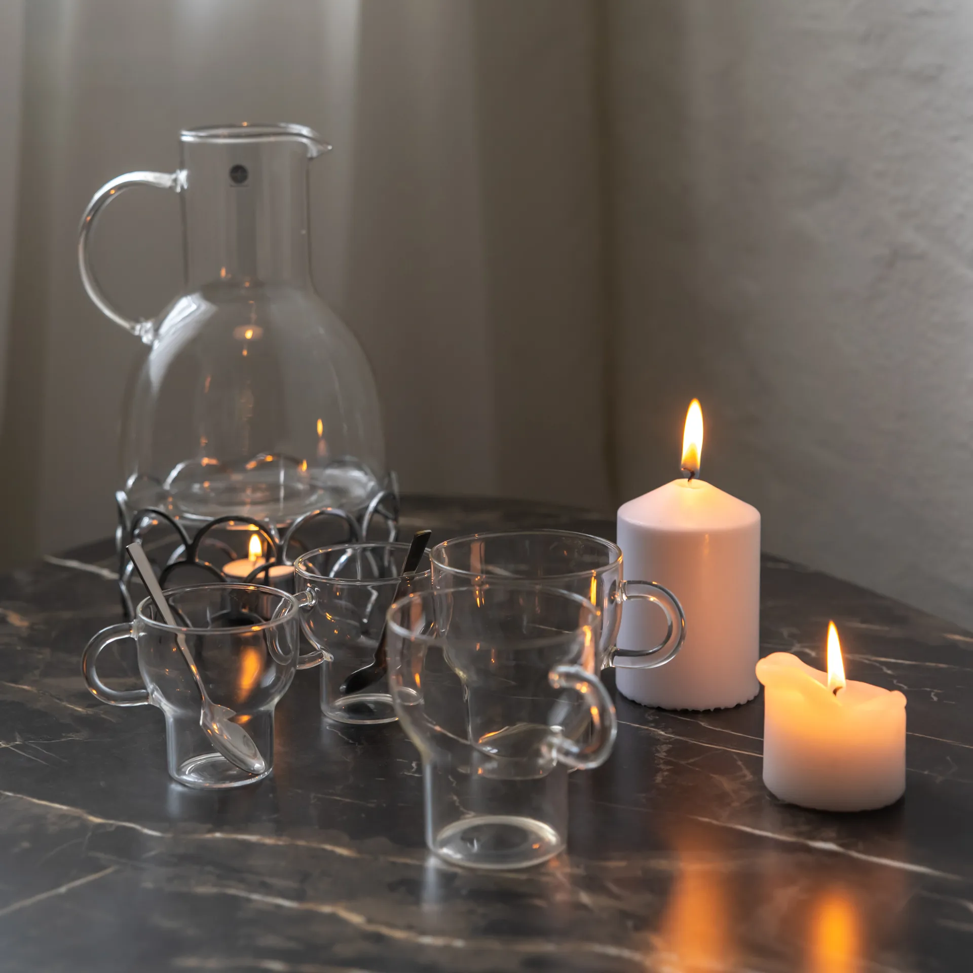 Sagaform Glöggkanne mit Stövchen, Silver Sagaform