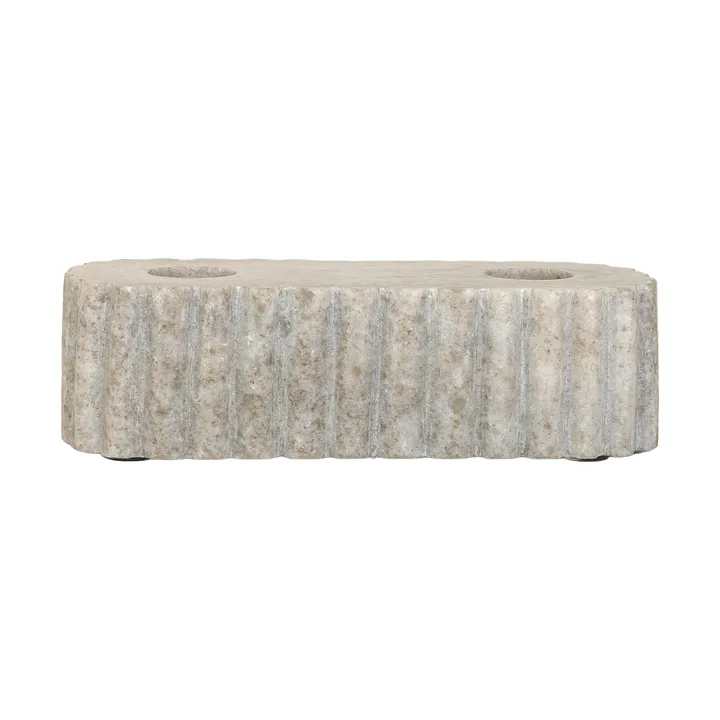 Stein-Kerzenhalter für zwei Kerzen - Travertinmarmor, 15x6x4 cm - Sagaform