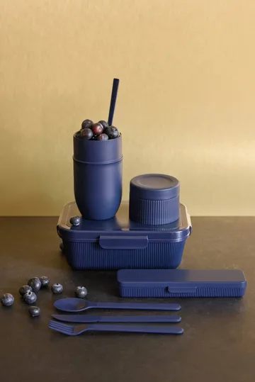 Ted Thermos-Joghurtbecher mit Löffel - Blau Pantone 2379C, 32 cl - Sagaform