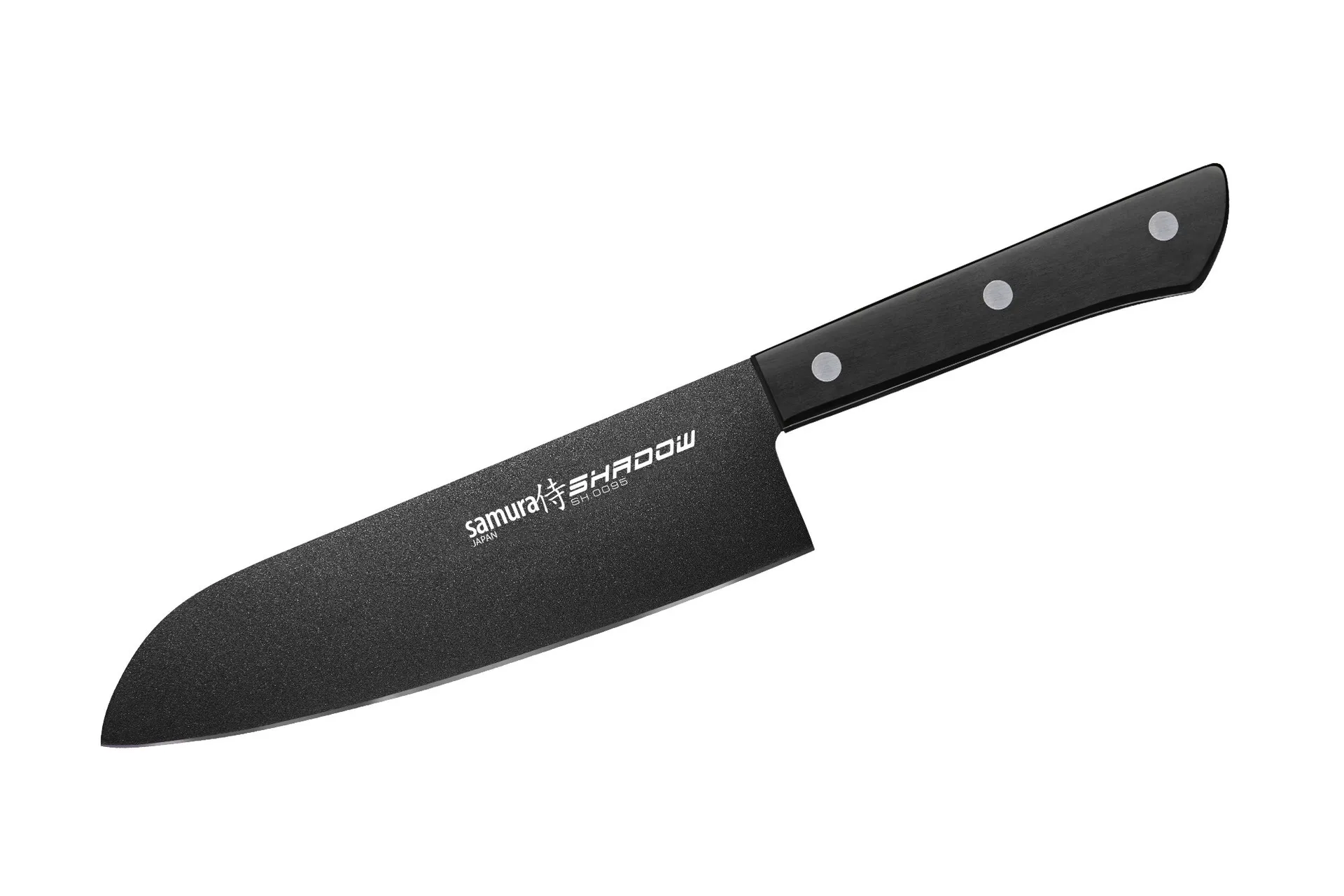 SHADOW Santoku 17,5 cm, Schwarz Samura
