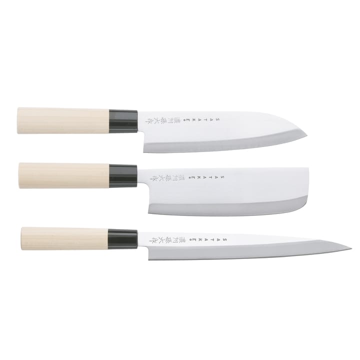 Satake Houcho Messer-Set nakiri, sashimi & santoku - 3 Teile - Satake