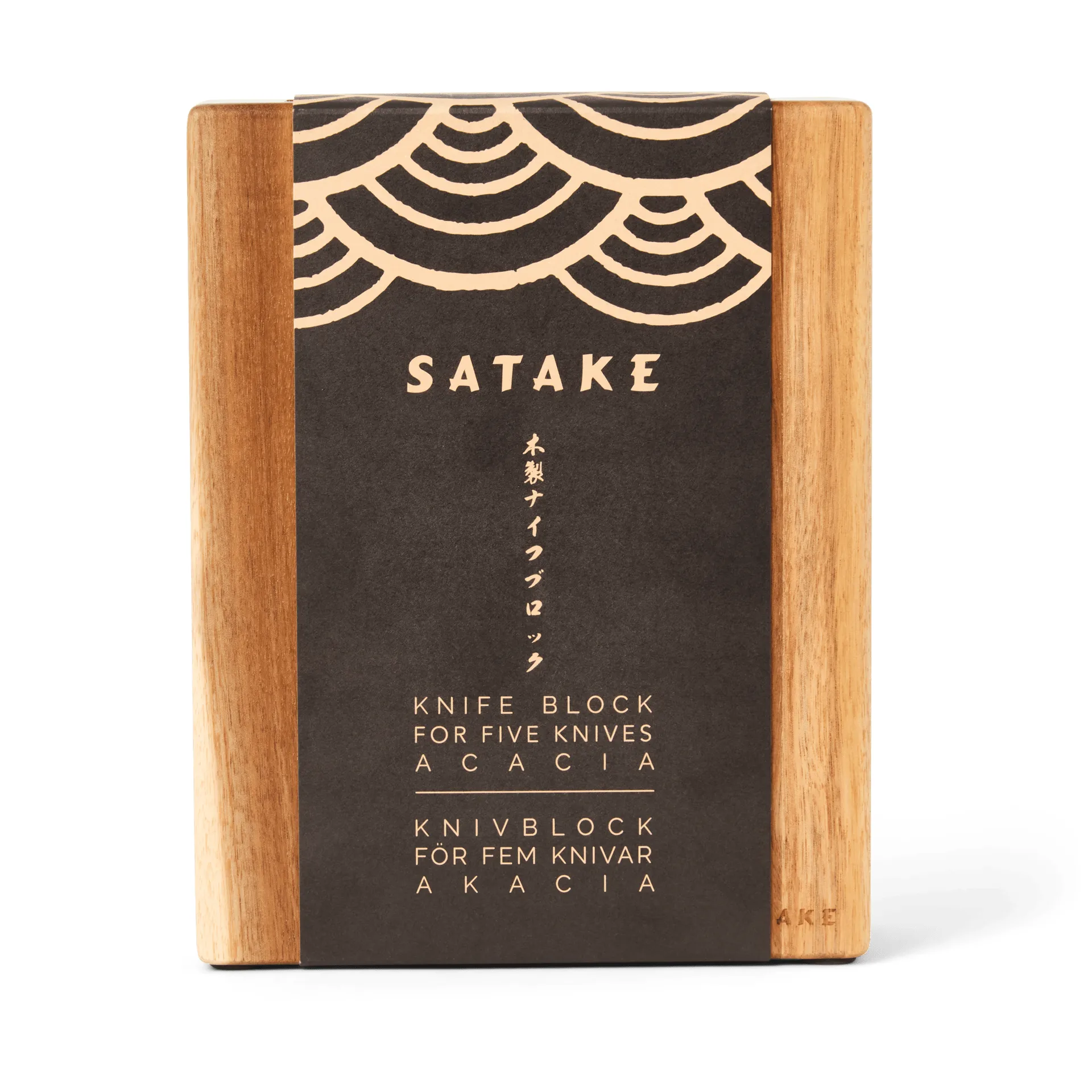 Satake Messerblock, Akazie, 5 Messer, 22,8x18x8 cm Satake