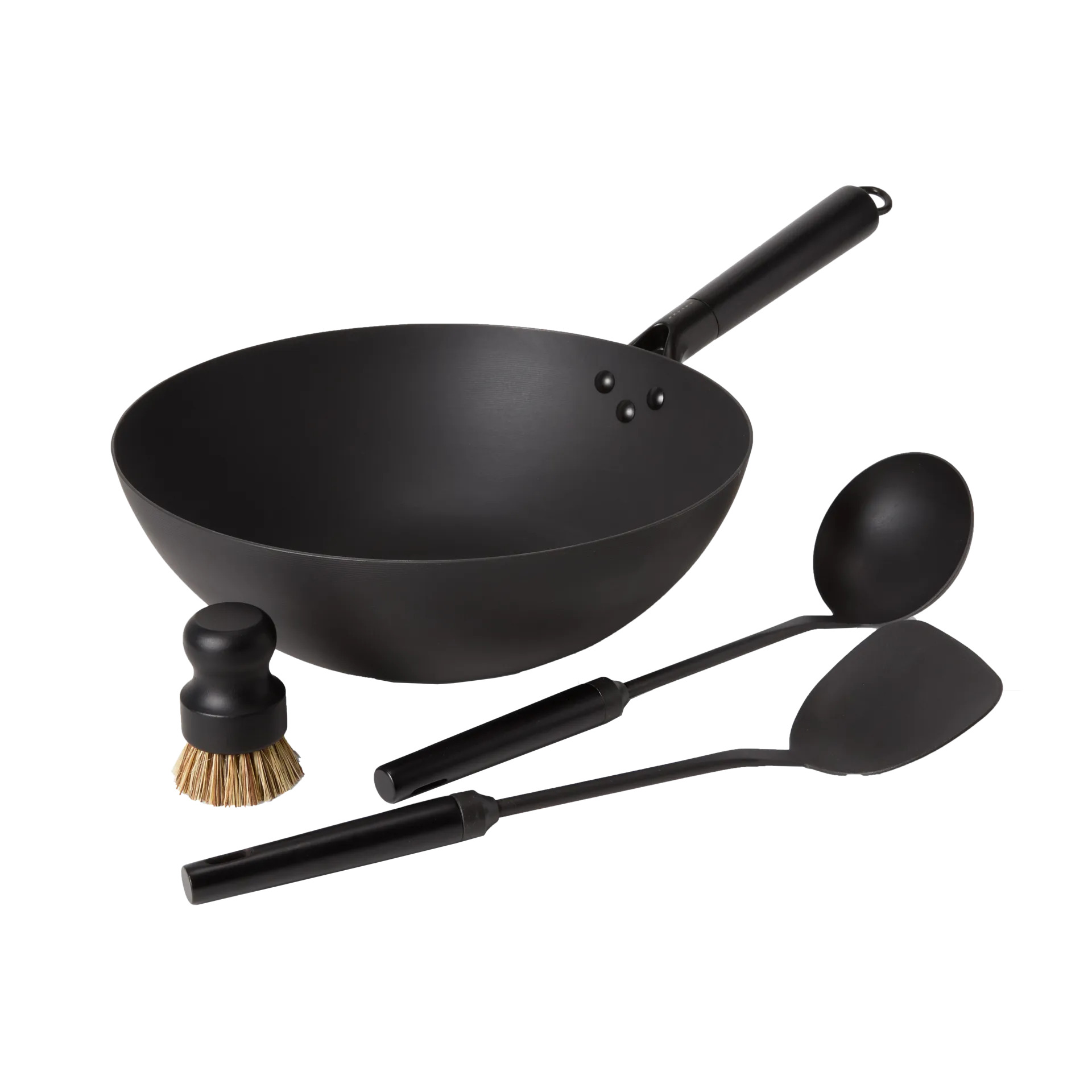 Satake Wok-Set Kohlenstoffstahl, 4 Teile Satake