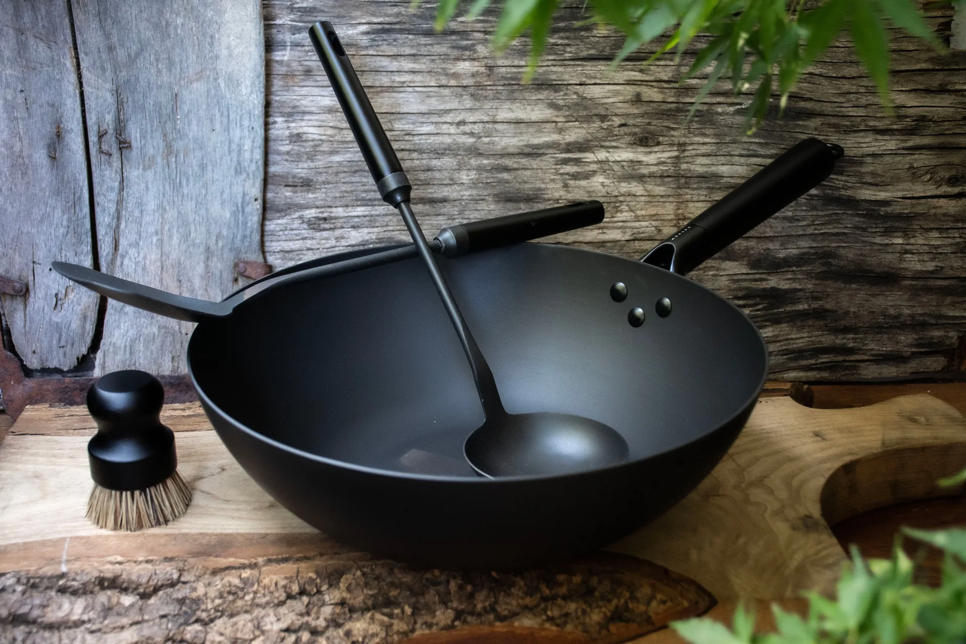 Satake Wok-Set Kohlenstoffstahl, 4 Teile Satake
