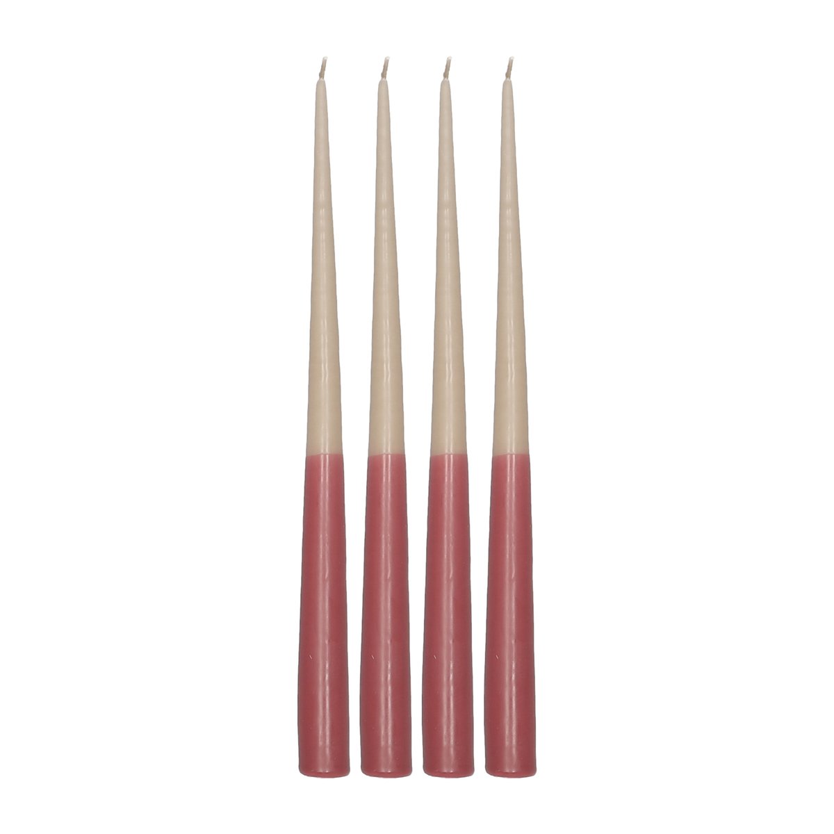 Scandi Essentials Affinity Spitzkerzen zweifarbig 4er-Pack 32 cm Beige-red