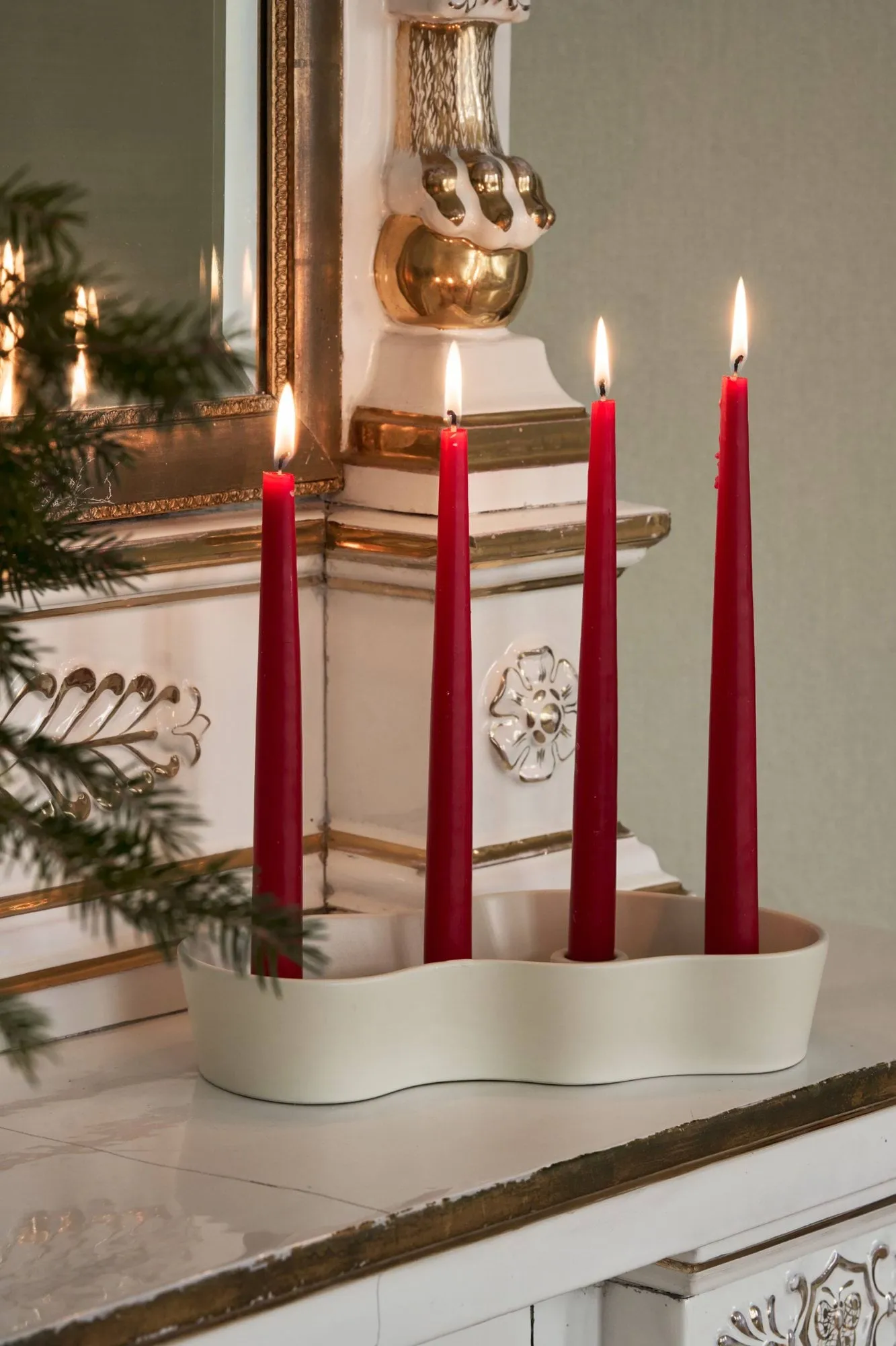 Atmosphere Kerzen 4er-Pack 32 cm, Dark red Scandi Essentials