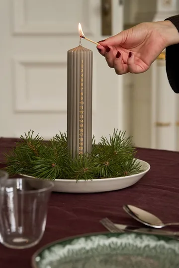 Awaiting Adventskerze - Linen, 25 cm - Scandi Essentials