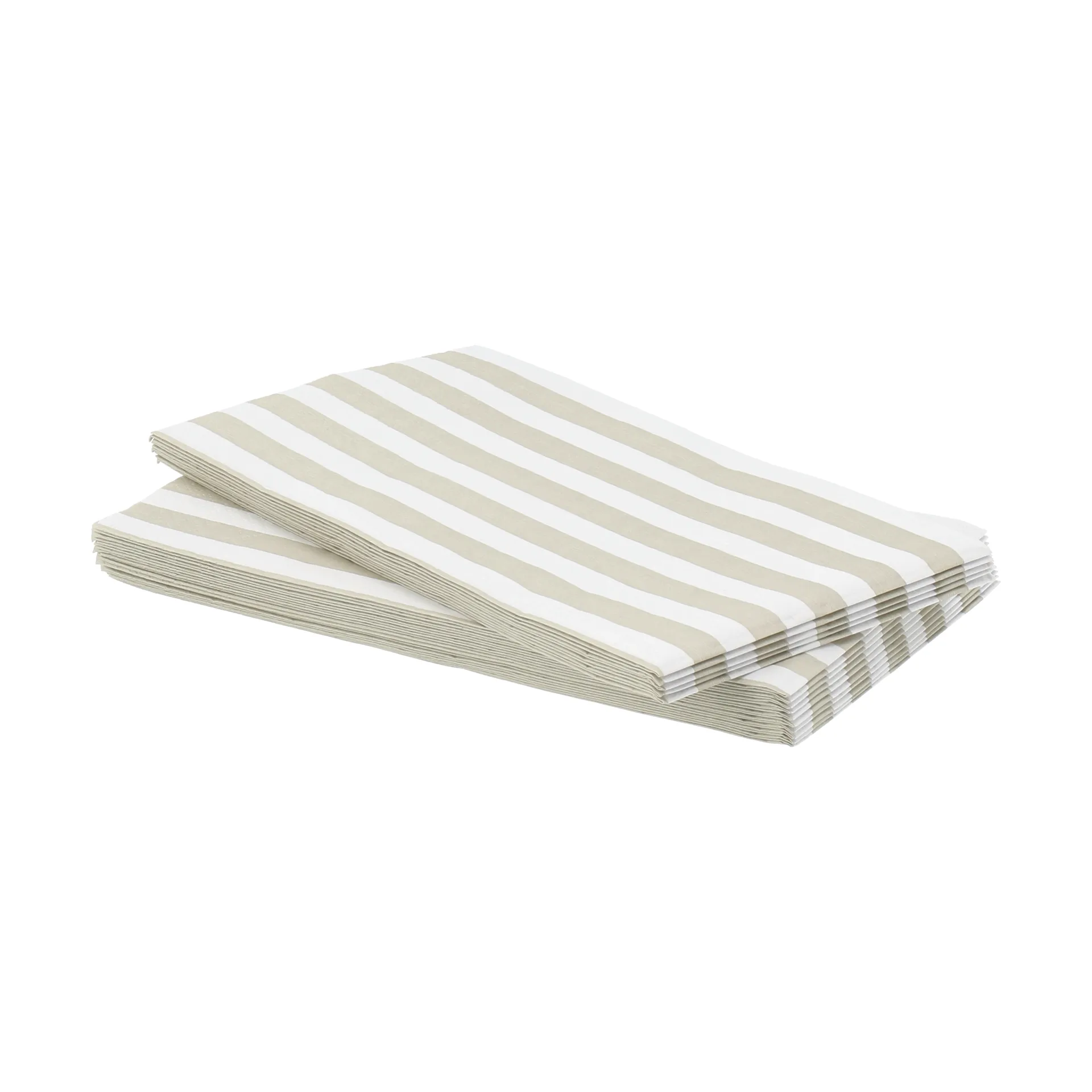 Bold Stripe Papierserviette, Weiß-Beige, 15er-Pack, 33x40 cm Scandi Essentials