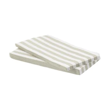 Bold Stripe Papierserviette - Weiß-Beige, 15er-Pack, 33x40 cm - Scandi Essentials
