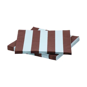 Bold Stripe Papierserviette - Weinrot-Blau, 20er-Pack, 33x33 cm - Scandi Essentials
