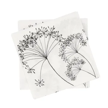Botanical Papierserviette - Weiß-Schwarz, 20er-Pack, 33x33 cm - Scandi Essentials