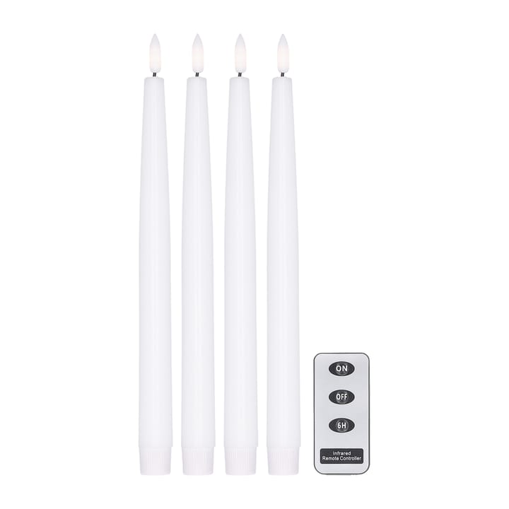 Bright LED-Kerze 28,5cm 4er Pack mit Fernbedienung - weiß - Scandi Essentials