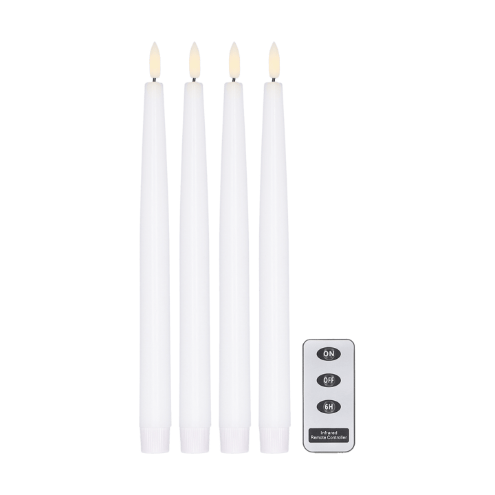 Bright LED-Kerze 28,5cm 4er Pack mit Fernbedienung - Weiß - Scandi Essentials