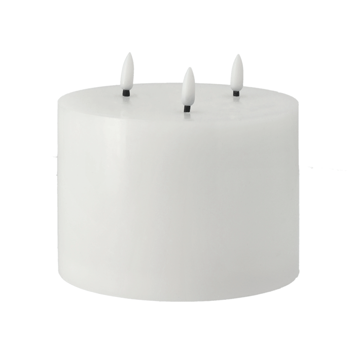 Bright Melt LED-Blockkerze 3 Dochten 13 cm - Weiß - Scandi Essentials