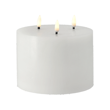 Bright Melt LED-Blockkerze 3 Dochten 13 cm - Weiß - Scandi Essentials